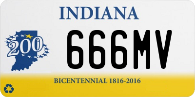 IN license plate 666MV