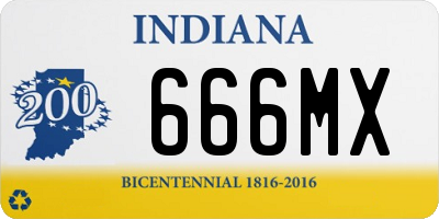 IN license plate 666MX