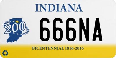 IN license plate 666NA