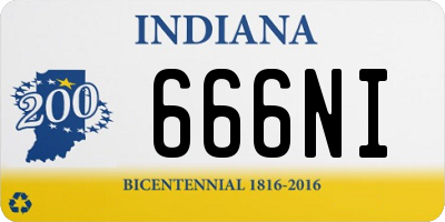 IN license plate 666NI