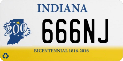IN license plate 666NJ