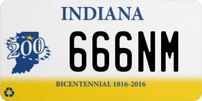 IN license plate 666NM