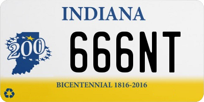 IN license plate 666NT