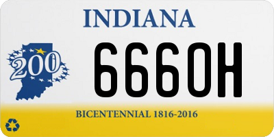 IN license plate 666OH