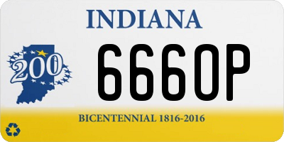 IN license plate 666OP