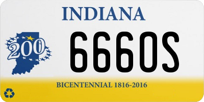 IN license plate 666OS