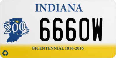 IN license plate 666OW