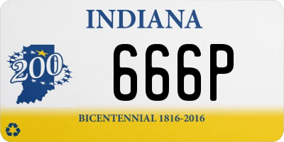 IN license plate 666P