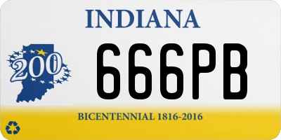 IN license plate 666PB