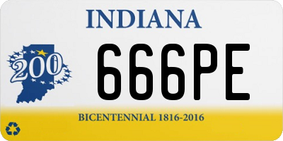 IN license plate 666PE