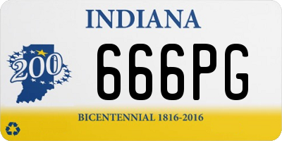 IN license plate 666PG