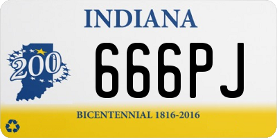 IN license plate 666PJ