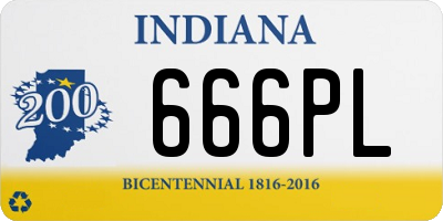 IN license plate 666PL