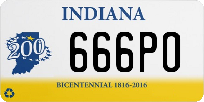 IN license plate 666PO