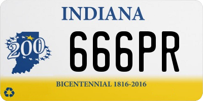 IN license plate 666PR