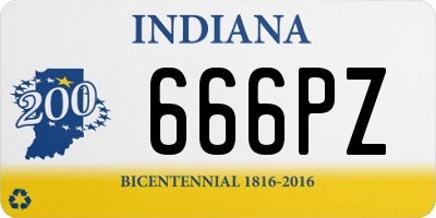 IN license plate 666PZ