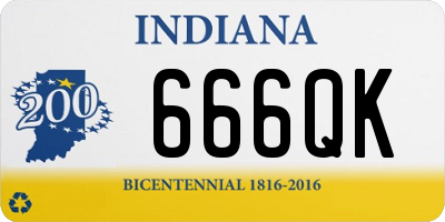 IN license plate 666QK