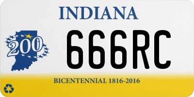 IN license plate 666RC