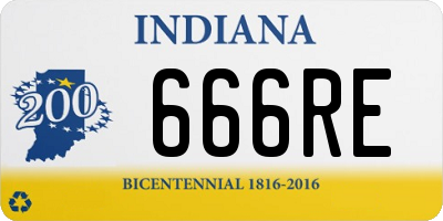 IN license plate 666RE