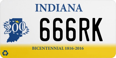 IN license plate 666RK