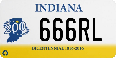 IN license plate 666RL