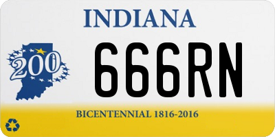 IN license plate 666RN