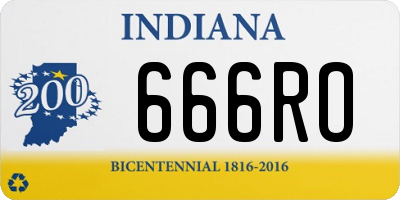 IN license plate 666RO