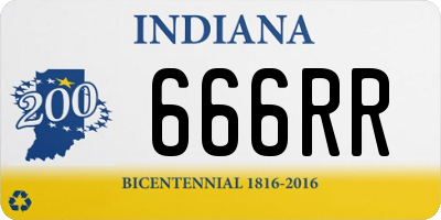 IN license plate 666RR