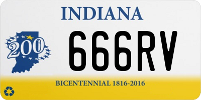 IN license plate 666RV