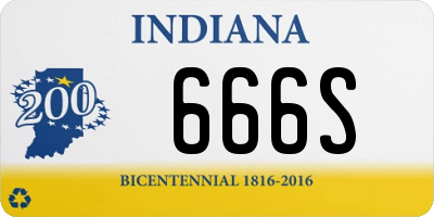 IN license plate 666S