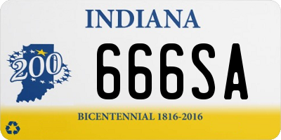 IN license plate 666SA