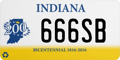 IN license plate 666SB