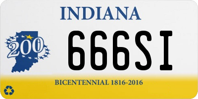 IN license plate 666SI