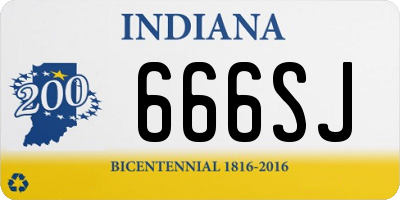 IN license plate 666SJ