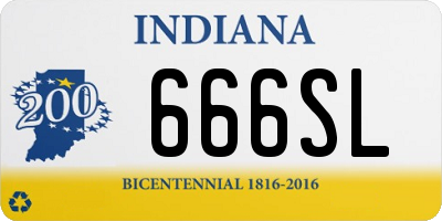 IN license plate 666SL