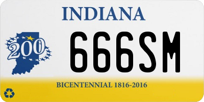 IN license plate 666SM