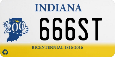 IN license plate 666ST