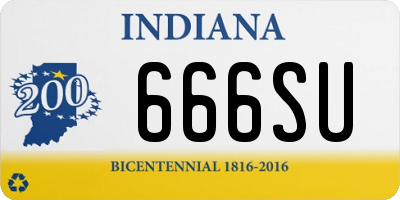 IN license plate 666SU