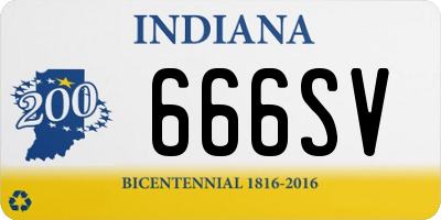 IN license plate 666SV