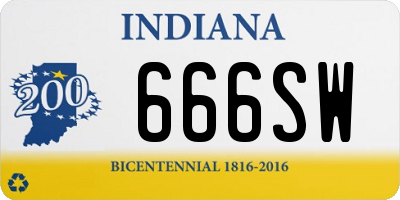 IN license plate 666SW