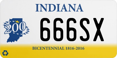 IN license plate 666SX