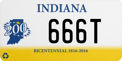 IN license plate 666T