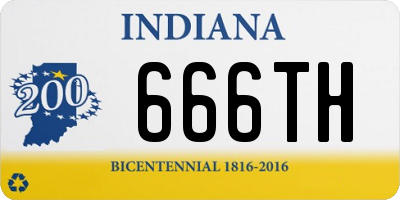 IN license plate 666TH