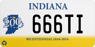 IN license plate 666TI