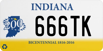 IN license plate 666TK