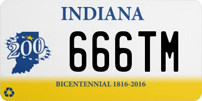 IN license plate 666TM