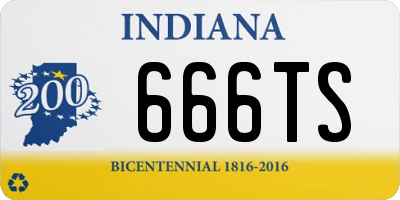 IN license plate 666TS