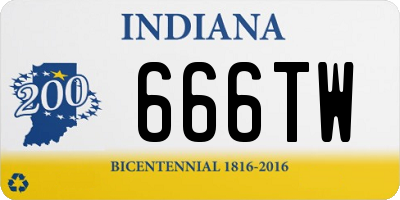 IN license plate 666TW