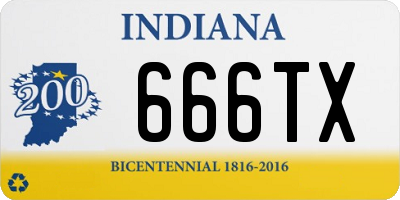 IN license plate 666TX