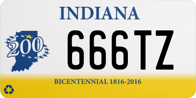 IN license plate 666TZ